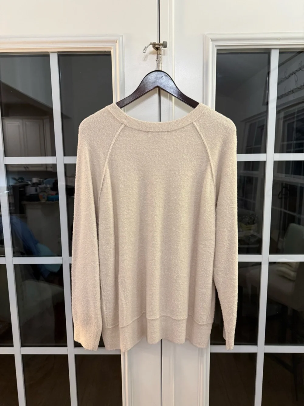 Barefoot Dreams “CozyChic Lite” Pullover Shirt/Sweater in ‘Stone’ - Size XL - Picture 2 of 5